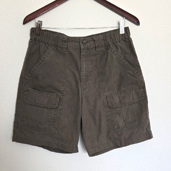 Savane Olive Green Cargo Shorts Classic Utilitarian Style Size W32 - Picture 1 of 7